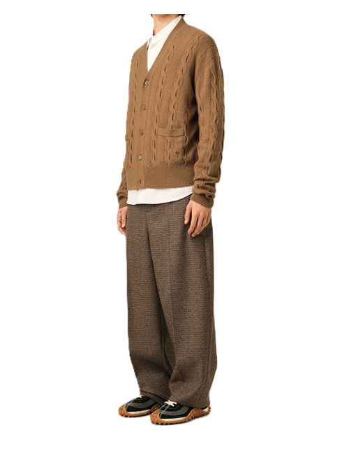 Cardigan in maglia di lana a trecce. Ami Paris | UKC393.KN0189280 CAMEL